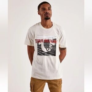True Religion Mens' Relaxed Bench Tee Off White Short Sleeve Shirt Sz XXL Casual